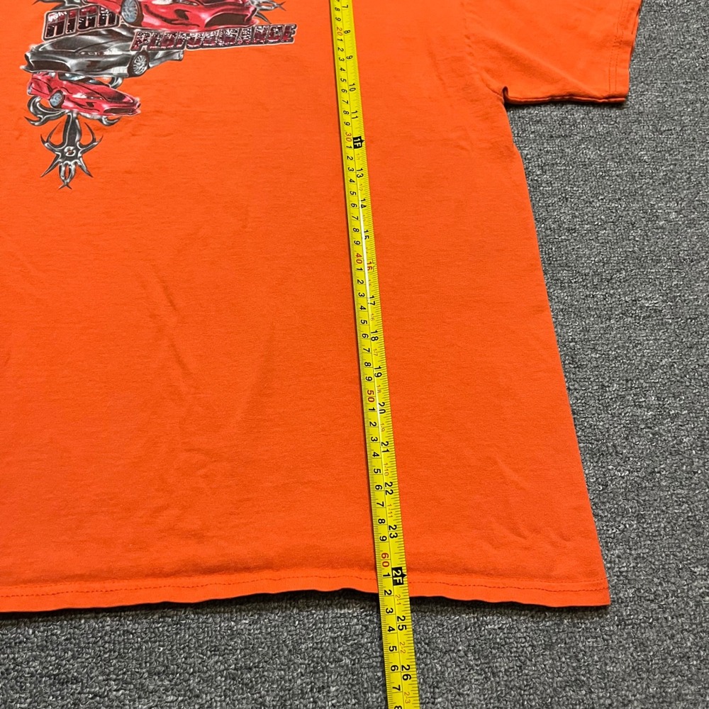 Hanes Orange High Performance Cars Graphic Tee Youth XL 18-20 Y2K‎ Streetwear - Picture 5 of 8